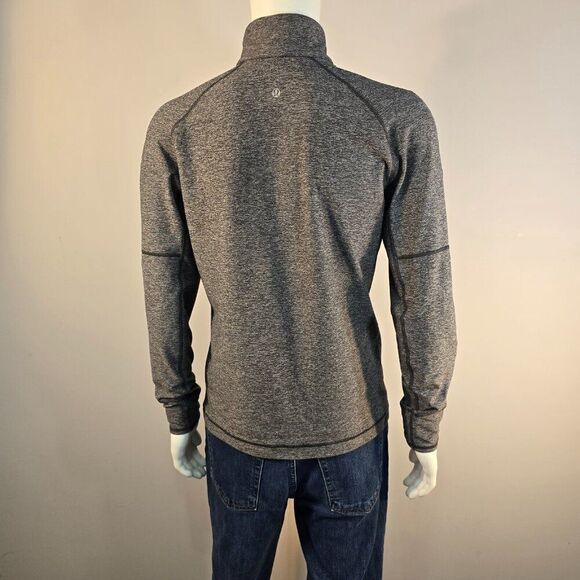 Lululemon Sweat Session 1/2 Zip Sz M Heathered Gray Surge Warm Performance Shirt - Picture 6 of 9